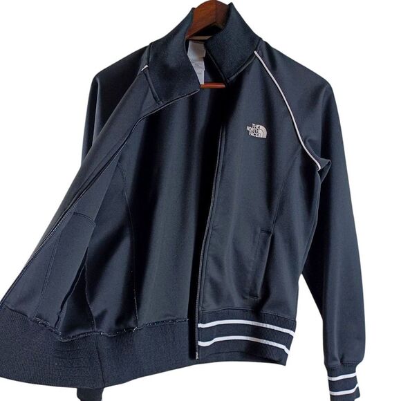 The North Face A5 Series Women M Black White Retro Track Jacket Zip Athletic Y2K - Picture 3 of 8